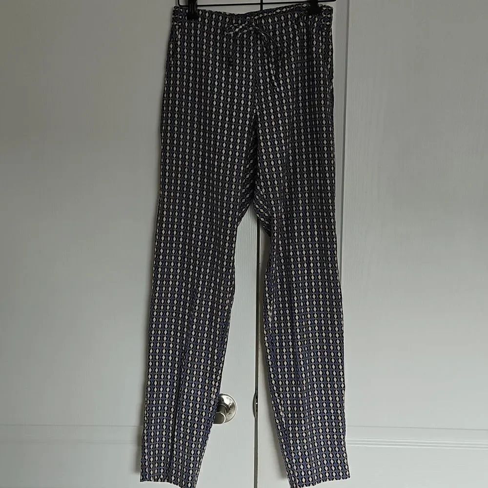 Joe Fresh Women's Polyester Elastic Waist Pants XS Blue & Cream